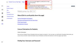 Welcome to BCCC: Canvas Login Help Page