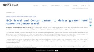 BCD Travel and Concur partner to deliver greater hotel content to ...