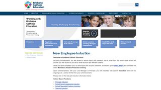 New Employee Induction - Brisbane Catholic Education