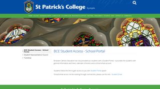 BCE Student Access - School Portal - St Patrick's College Gympie