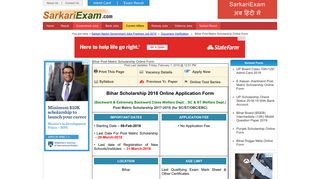 Bihar Scholarship 2018 Online Application Form OBC, SC/ST ...