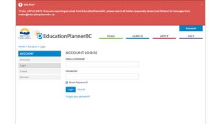 Login - Account - EducationPlannerBC
