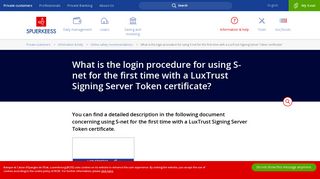 What is the login procedure for using S-net for the first time ... - BCEE