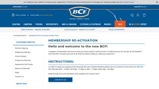 Membership Re-activation | BCF Australia