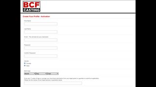Create Your Profile Now - BCF Casting