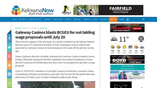 Gateway Casinos blasts BCGEU for not tabling wage proposals until ...
