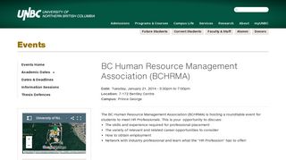 BC Human Resource Management Association (BCHRMA) - UNBC
