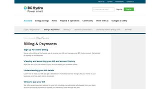 Billing & Payments - BC Hydro