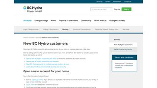 New BC Hydro customers