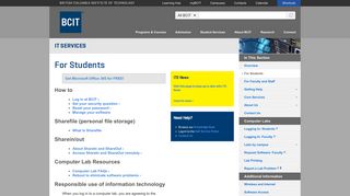 BCIT : : IT Services : : For Students