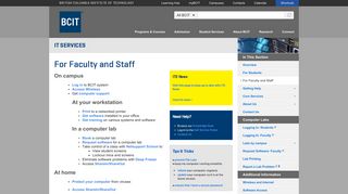 BCIT : : IT Services : : For Faculty and Staff