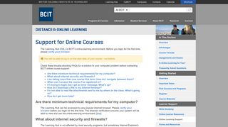 BCIT : : Distance & Online Learning : : Support for Online Courses