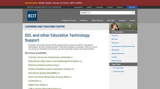BCIT : : Learning and Teaching Centre : : D2L and other Education ...