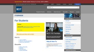 BCIT : : IT Services : : For Students