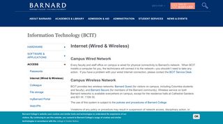 Internet (Wired & Wireless) | Barnard College