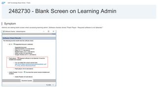 2482730 - Blank Screen on Learning Admin - Support.sap.com