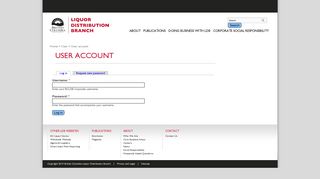 User account | BCLDB Corporate - BC Liquor Distribution Branch