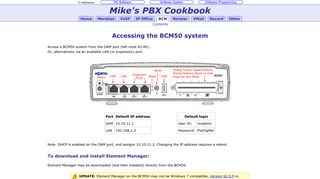 Accessing the BCM50 system - Mike's PBX Cookbook