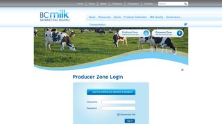 Producer Login - BC Milk Marketing Board