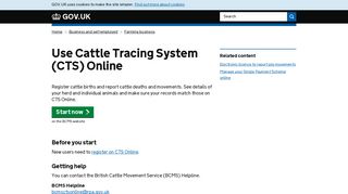 Use Cattle Tracing System (CTS) Online - GOV.UK