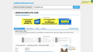 bcomplete.com at WI. Login Process - Step 1 - Website Informer