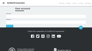 User account - B Corp