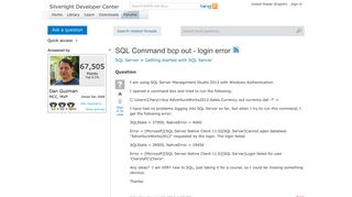 SQL Command bcp out - login error - MSDN - Microsoft