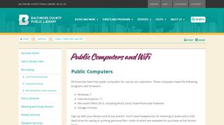 Public Computers and WiFi - Baltimore County Public Library