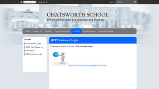 BCPS Intranet Login - Chatsworth School