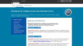 Application and Admissions - Division of Curriculum and Instruction