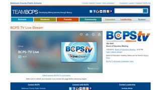 BCPS TV Live Stream - Baltimore County Public Schools
