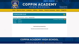 All Homework - Algebra II - Coppin Academy High School