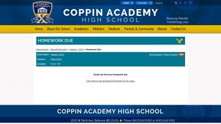All Homework - Algebra I 2016 - Coppin Academy High School