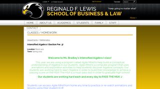 Intensified Algebra I - Classes / Homework - Reginald F. Lewis School ...