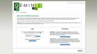 BCS Gemini: Login to the site