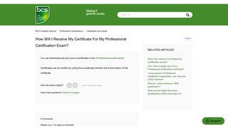 How will I receive my certificate for my Professional Certification exam ...