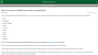 Why can I not see my AXELOS exam results in e-professional? – BCS ...