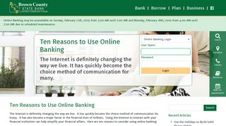 Ten Reasons to Use Online Banking - Brown County State Bank