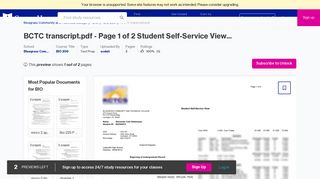 BCTC transcript.pdf - Page 1 of 2 Student Self-Service View ...