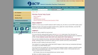 BCTF member portal help - BC Teachers' Federation