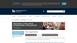 Your application - How to apply | Birmingham City University