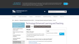Technology Enhanced Learning and Teaching - Moodle | Birmingham ...