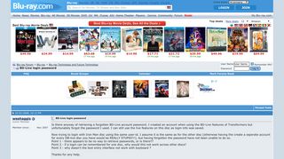 BD-Live login password - Blu-ray Forum