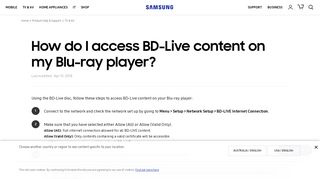 How do I access BD-Live content on my Blu-ray player? | Samsung ...