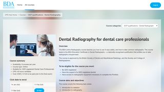 bdaprod: DCP qualifications - Dental Radiography
