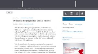 Online radiography for dental nurses | British Dental Journal - Nature