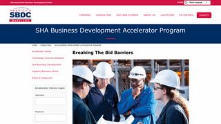 SHA Business Development Accelerator Program / Maryland Small ...