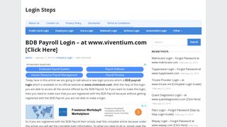 BDB Payroll Login – at www.viventium.com [Click Here] | Login Steps