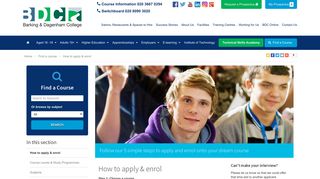 How to apply & enrol | Barking & Dagenham College