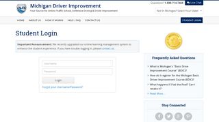 Student Login » Michigan Driver Improvement